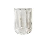 Jarrones Ribbed Glass Vase,Clear Flower Vase for Home Decor, Centerpiece, Living Room, Office, Wedding, Table Decor, Hydroponic Plants