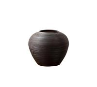 Jarrones Rustic Handmade Ceramic Vase, Black Threaded Pottery Flower Vase for Home Decor, Living Room, Office, Table Centerpiece(Small)
