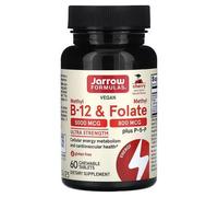 Jarrow Formulas Methyl B-12 & Methyl Folate, Cherry Flavor, 60 Tablets...