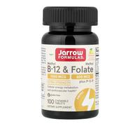 Jarrow Formulas Metil B-12 1000 mcg & Metil Folato 400 mcg, Limón - 100 Tabletas Masticables