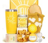 Jars Nova Canastas de regalo para mujeres, 10 regalos únicos de cumpleaños para mujeres, regalos de cumpleaños de mejor amiga, cesta de regalo de regalo para regalar a hermanas y amistad (amarillo)