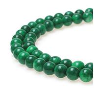 jartc Cuentas Para Pulseras Energéticas Pulsera de Yoga Pulsera DIY Cuentas de Piedra Jaspe Verde Oscuro 38 Piezas, 34 cm, 10 mm