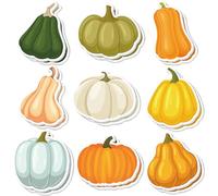 JarThenaAMCS 18 notas adhesivas de otoño con forma de calabaza de acuarela surtidas, autoadhesivas, bonitos blocs de notas extraíbles para otoño, oficina, escuela, suministros para el hogar, 9 estilos
