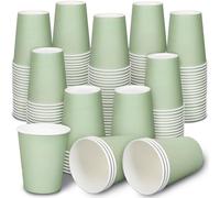 JarThenaAMCS 200 vasos de papel desechables de 9 onzas, color verde salvia, para vacaciones, bodas, despedidas de soltera, baby shower, suministros de fiesta de cumpleaños