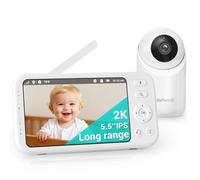 Jartoo 2K Camara Vigilancia Bebe, 5.5" FHD Monitor Bebé 566m Largo Alcance, Sin WiFi, Cámara Inalámbrica, Visión Nocturna, Detección de Llanto AI, Audio Bidireccional, 6000mAh