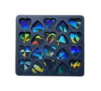 Jartto Molde de silicona con forma de corazón holográfico para decoración de pendientes de resina epoxi, herramienta para hacer joyas