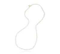 JaruJaru Collar de perlas barrocas, perlas de agua dulce de 5 a 6 mm, collar de 60 cm de largo, cierre OT dorado, estilo único de cuentas, joyería bohemia
