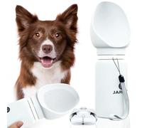 JARUKI® Bebedero Portátil Perro Plegable Silicona 550 ml | Dispensador de Agua para Perros Fácil de Limpiar | Botella de Agua para Perros para Viajes y Paseos | Agua Fresca Siempre Disponible (Gris)