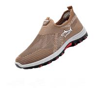 Jarv Cooling Comfort Sneaker, Atlacoast Soft Bottom Comfy Casual Anti-Slip Slip On Summer, Breathable Walking Shoes for Men (Khaki,39)