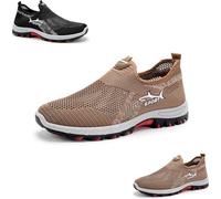Jarv Cooling Comfort Sneaker, Breathable Walking Mesh Shoes for Men, Soft Bottom Comfy Casual Anti-Slip Slip On Summer, with a Soft Rubber Base, Suitable for Daily Use (Khaki,39)