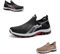 Jarv Cooling Comfort Sneaker, Breathable Walking Mesh Shoes for Men, Soft Bottom Comfy Casual Anti-Slip Slip On Summer, with a Soft Rubber Base, Suitable for Daily Use (Black,44)