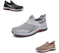 Jarv Cooling Comfort Sneaker, Breathable Walking Mesh Shoes for Men, Soft Bottom Comfy Casual Anti-Slip Slip On Summer, with a Soft Rubber Base, Suitable for Daily Use (Gray,45)