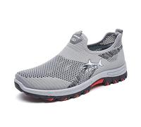 Jarv - Tenis cómodos y refrescantes, malla transpirable, parte inferior suave, antideslizante, zapatos casuales de verano, zapatos ortopédicos para caminar para hombre, Gray, 0 UK