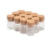 Jarvials 24pcs 5ml Mini Frascos de Vidrio Botella de Tubo de Vidrio con Tapón de Corcho, Deseando Botellas de Frasco de Vidrio Transparente, para Decoraciones de Fiesta Regalos de Boda