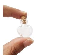 Jarvials Love Hearts Shape Mini Cute Botellas de Vidrio Colgantes Botellas Pequeñas de Bricolaje con Corcho Transparente Tarros Transparentes Regalos Vial 10pcs (10, Corazón)