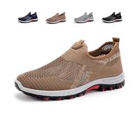 Jarvs Cooling Comfort Sneaker, Jarvs Summer Breathable Casual Comfy Mesh Soft Bottom Slip on Walking Shoes for Men (Coffee,43)