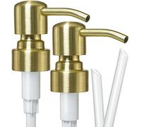 JASAI Paquete de 2 Bombas de jabón Royal Golded de Repuesto para dispensador de jabón de Boca Regular, Bomba de jabón Duradera de Acero Inoxidable 304 para Botella de jabón de Plato de Mano.