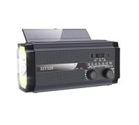 Jasaly Radio Meteorológico de Emergencia Radio Solar con Manivela Radio Portátil Am/FM/con 5 Modos de Carga Cargador de Teléfono Celular