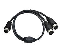 jasavdio S-Video - Cable divisor mini DIN Y de 10 pines, mini DIN S-Video macho a 2 hembra, cable adaptador de extensión divisor en Y para receptor de TV, TV, monitor, proyector, etc
