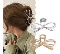 Jascatin 2PCS Metal Ángel Mariposa Garra Irregular Rhinestone Shark Abrazadera para Thick Wave Anti-Slip Hair Styling Accesorios para las Mujeres (Oro-D)