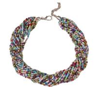 Jascatin Bohemia - Gargantilla de cuentas hecha a mano con múltiples capas para mujer, talla única, Metal, No es una piedra preciosa