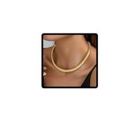 Jascatin Gargantilla de acero de titanio, cadena gruesa exagerada dorada para mujer, talla única, Metal, No es una piedra preciosa