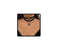 Jascatin Halloween Spider Choker Collar Bead Negro Terciopelo Gemstone Collar Collar Cadena para Mujeres, Talla única, Metal, No es una piedra preciosa