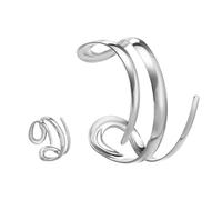 Jascatin Juego de pulseras de gota de agua con línea hueca, ajustable, abierta, accesorios de mano, pulsera para mujer, regalo para mujer, talla única, Metal, No es una piedra preciosa