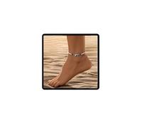 Jascatin Tobilleras minimalistas de delfín con cuentas de semillas, pulsera de tobillo elástica de verano para mujer, talla única, Metal, No es una piedra preciosa