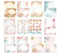 JasCherry 160 juegos de papelería con sobres, 50 hojas de papelería A5 (10 diseños) con 50 sobres, adecuados para invitaciones, cartas, tarjetas de agradecimiento, felicitaciones, Juego H