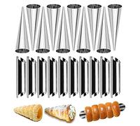 JasCherry 20 Piezas Set Molde de Croissant Forma de Acero Inoxidable con 3 Tipos de Forma de Cono para Hornear Tubos para Rollos de Crema de Concha de Cruasán #6