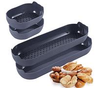 JasCherry 4 Piezas Molde Bandeja de Silicona para Horno Pan Baguette para Dulces de Chocolate Magdalenas, Molde de Pan Francés Antiadherente Reutilizable para Panaderos Profesionales, Negro