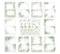 JasCherry 50 hojas de papel de carta con sobres, 10 diseños de papel de carta con 3 hojas de pegatinas, para lnvitaciones, Cartas, Fiesta Boda, Juego D