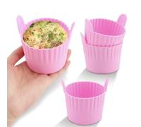 JasCherry 6 Piezas Moldes de Silicona para Muffins, Moldes Magdalenas Reposteria Moldes, Muffins de Silicona Antiadherentes Reutilizables Freidora de Aire para Huevos