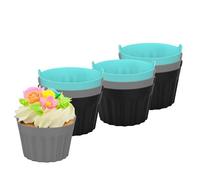 JasCherry 9 Piezas Moldes de Silicona para Muffins, Moldes Magdalenas Reposteria Moldes, Muffins de Silicona Antiadherentes Reutilizables Freidora de Aire para Huevos