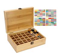 JasCherry Caja de Aceite Esencial, Contenedor de Fragancia de Madera para 35 Botellas de Aceite Esencial o Fragancia de 5 ml o 10 ml - Mantenga sus Aceites Seguros y Ahorre Espacio