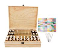 JasCherry Caja de Aceite Esencial, Contenedor de Fragancia de Madera para 68 Botellas de Aceite Esencial o Fragancia de 5 ml o 10 ml - Mantenga sus Aceites Seguros y Ahorre Espacio