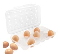 JasCherry Envase para Huevos Hueveras para Frigorifico, Caja de Almacenamiento de Huevos con Tapa, Acampada Huevera Plástico Plegable, Plastico Portátil Apilable Caja Transporte Huevos para 18 Huevos