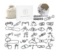 JasCherry Juego de 30 Piezas Juguetes Rompecabezas de Metal Alambre Set para Adultos IQ Juguete Logica Rompecabezas de Hierro Ingenio de Metalicos Juego Mentales para Niños y Adolescentes #001