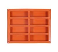 JasCherry Molde de Silicona para Barritas Energéticas, 8 Huecos Rectangulares, Granola, Chocolate Fundido, Desmolde Fácil, 26.8 x 21.4 x 2.3 cm