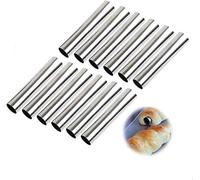 JasCherry Moldes con Forma de Tubos, 12 Pcs Moldes De Cuerno Crema Tubos de Acero Inoxidable, Cannoli Molde para Hornear Pan Molde del Cuerno para panqueques, Crema, Molde de Croissant DIY