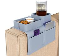 JasCherry organizador de mandos, Organizador de Reposabrazos para Sofá, Bolsillo Bandeja para Silla, Soporte de Bolsa Almacenamiento Sofá para Revistas Teléfono Remota de TV Gafas bebidas aperitivos