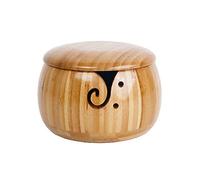 JasCherry Ovillo de Lana Cuenco de Madera Dura con Gancho y la Tapa - Hilo de Madera Cuenco para Tejer #2