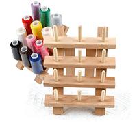 JasCherry Porta de Carretes de Madera Organizador de Hilo de madera para Bordar, Acolchar y Coser Hilos - Bastidores de Carretes de Madera de Haya Soporte Puede almacenar 12 Carretes #1