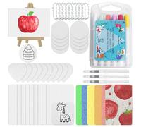 JASFLY Juego de 67 pinturas mágicas hinchadas 3D, pintura mágica hinchada 3D con 12 rotuladores acrílicos de colores y 3 lápices de agua para textura de espuma, pintura DIY y artesanía