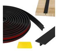 JASFLY Suelo de Banda de Transición 400cm x 2cm, Liso de Transición de gel de Silicio con 1 Raspa para Alrededores de Puertas y Suelos de Unión de Tejidos Laminados (Negro)