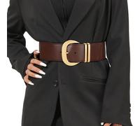 JasGood Cinturón Ancho Elástico Para Mujer - Vestidos y Cadera Con Hebilla Dorada, Café D., 100cm (Talla 80cm-95cm)