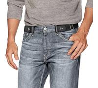 JasGood Cinturón sin hebilla para hombre, cinturón elástico invisible, elástico, ajustable, sin hebillas, 3,51 cm de ancho, para pantalones vaqueros, A-negro., Für Hosengröße Size 70-120cm