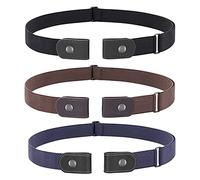 JasGood Cinturón sin hebilla para hombre, cinturón elástico invisible extensible ajustable cinturón elástico sin hebilla 3,51 cm de ancho para vaqueros y pantalones, Für Hosengröße Size 100-155cm