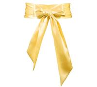 JasGood Vestido de mujer con faja, cinturón de novia, cinturón de satén para fiestas, ocasiones especiales, 3,7 pulgadas de ancho, talla única para todos, O-amarillo claro, Talla única